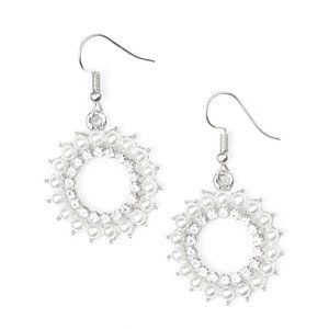Paparazzi Wreathed In Radiance White Earrings